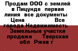 Продам ООО с землей в Пицунде, первая линия, все документы › Цена ­ 9 000 000 - Все города Недвижимость » Земельные участки продажа   . Тверская обл.,Ржев г.